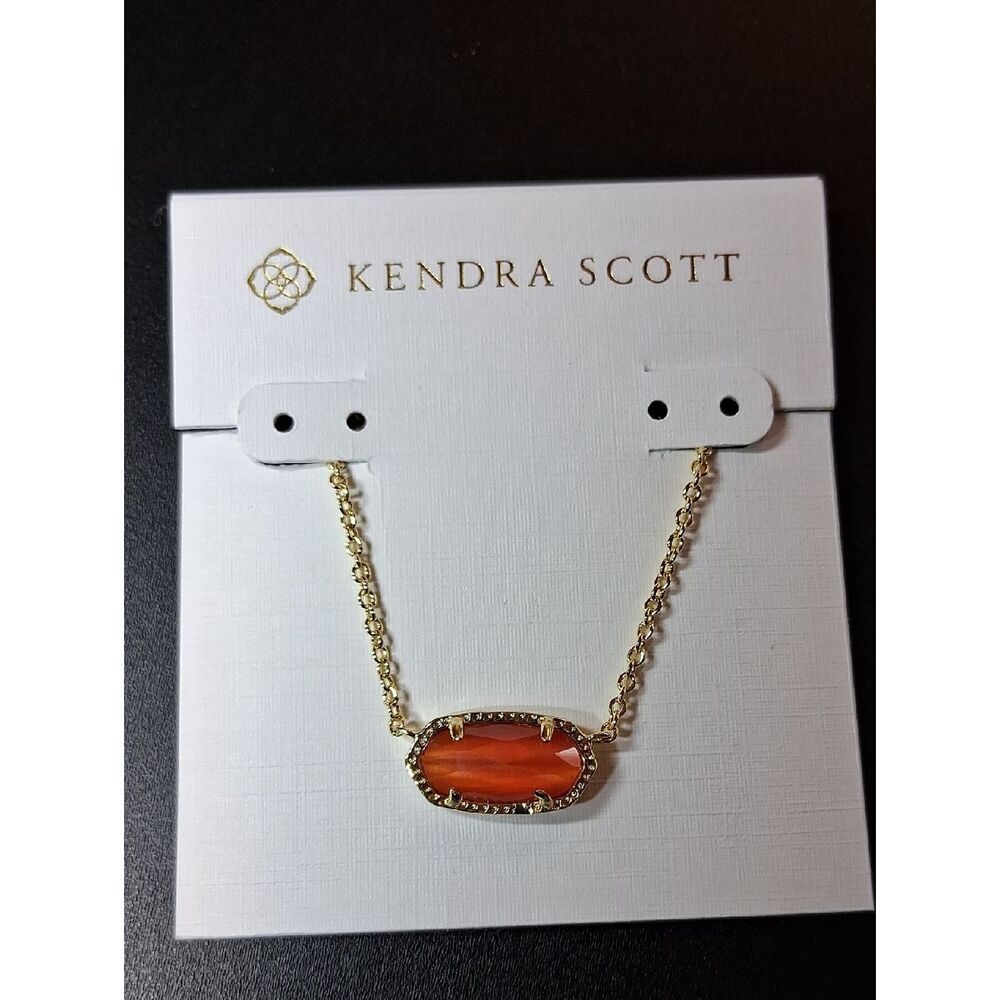 Kendra Scott Elisa Gold Coral Pendant Necklace New